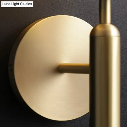 DecorBites™ Minimalist Brass Wall Sconce with Cream Glass Shade - 1-Light Living Room Lighting