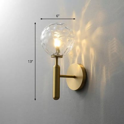 DecorBites™ Minimalist Brass Wall Sconce with Cream Glass Shade - 1-Light Living Room Lighting