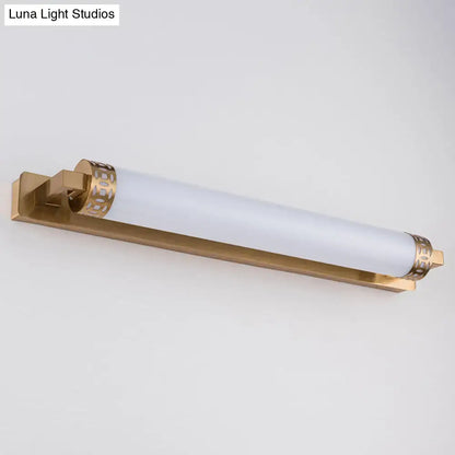 Minimalist bronze greek key wall light sconce for bathroom vanity