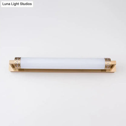 Minimalist bronze greek key wall light sconce for bathroom vanity