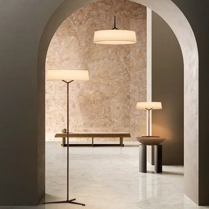 Minimalist bronze italian design fabric floor lamp for living room