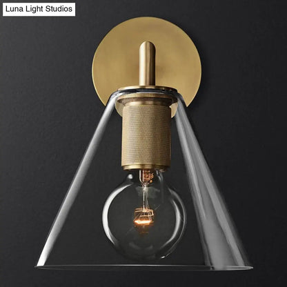 DecorBites™ Minimalist Bronze Wall Sconce with Glass Shade Options