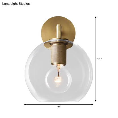 DecorBites™ Minimalist Bronze Wall Sconce with Glass Shade Options