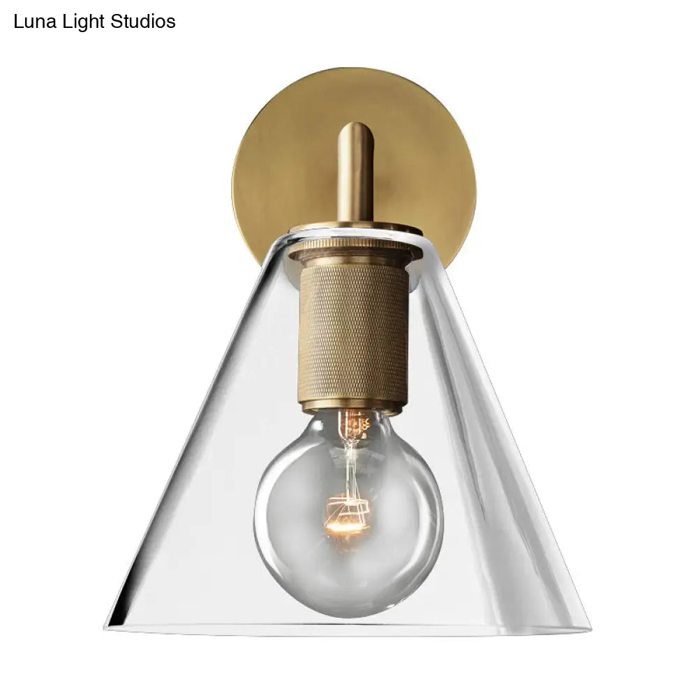 DecorBites™ Minimalist Bronze Wall Sconce with Glass Shade Options