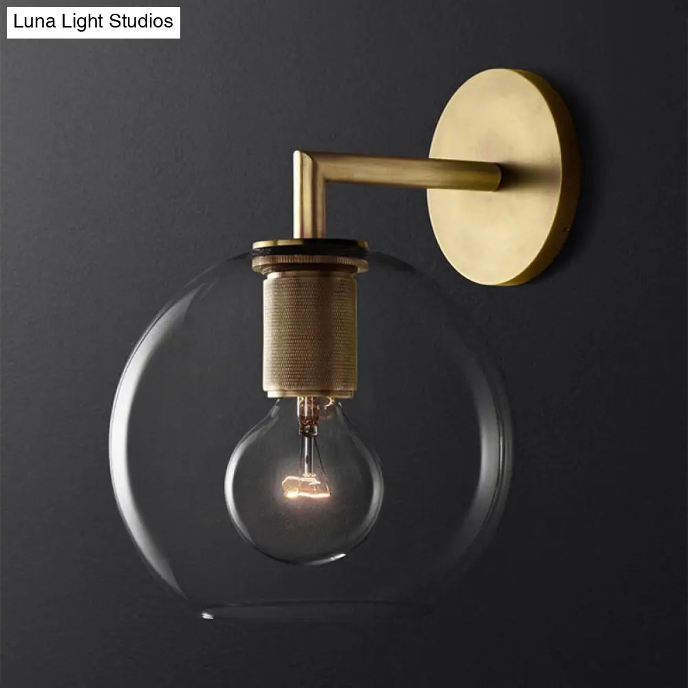 DecorBites™ Minimalist Bronze Wall Sconce with Glass Shade Options