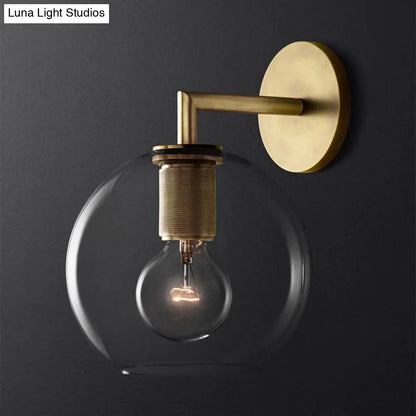 DecorBites™ Minimalist Bronze Wall Sconce with Glass Shade Options