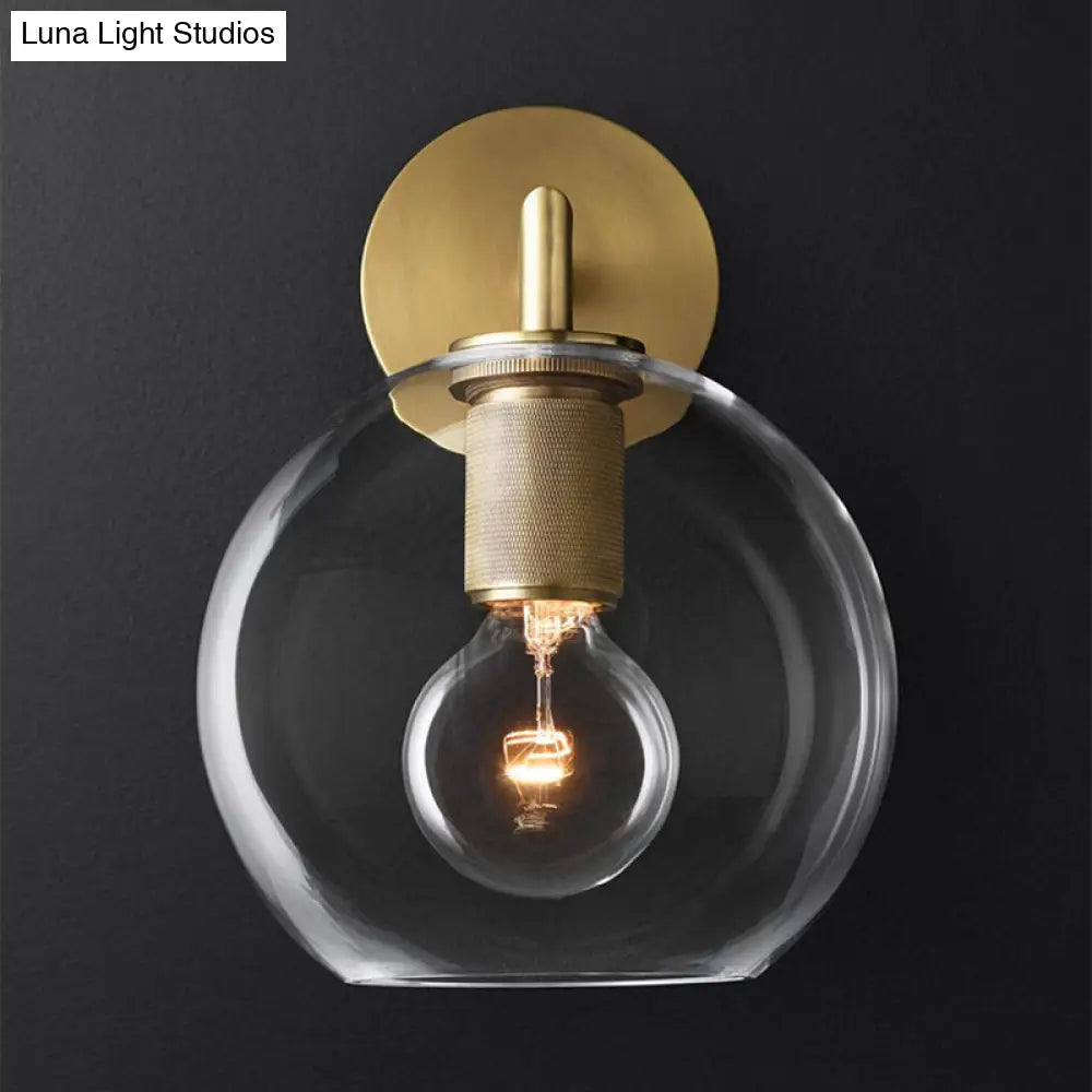 DecorBites™ Minimalist Bronze Wall Sconce with Glass Shade Options