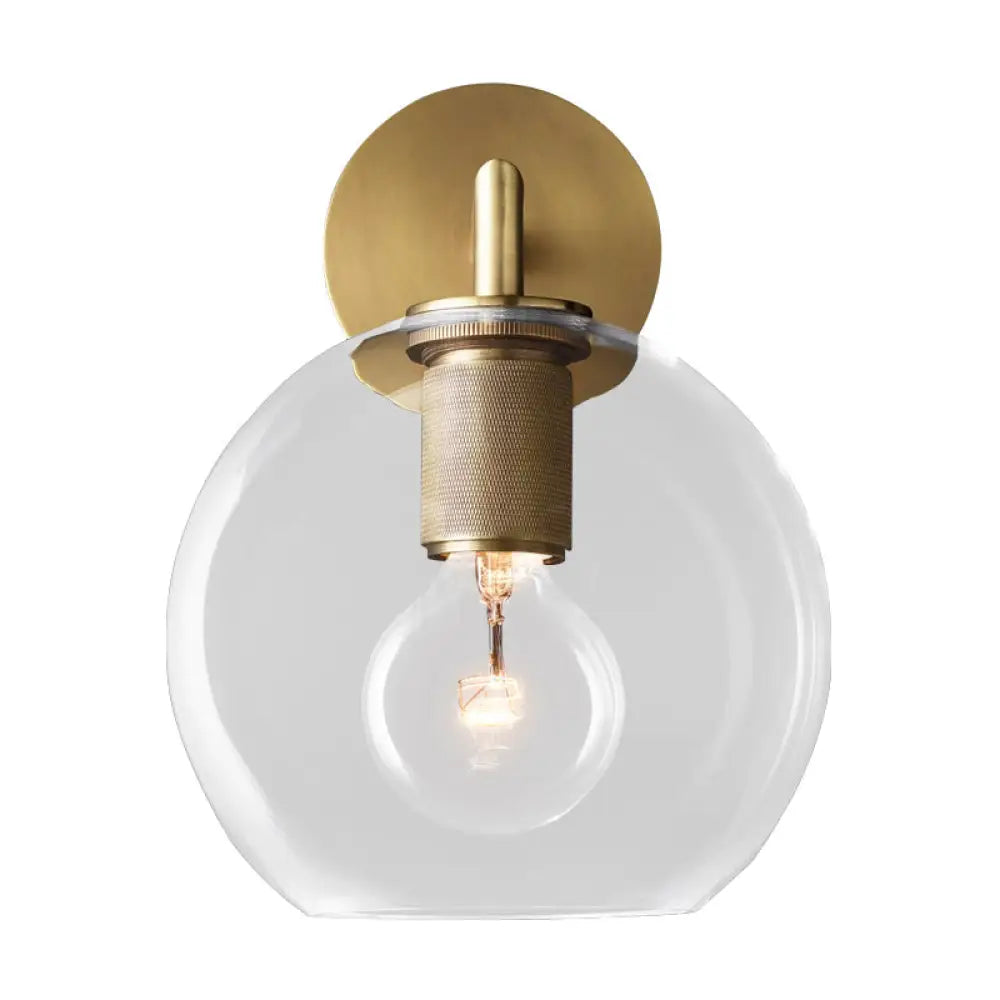 DecorBites™ Minimalist Bronze Wall Sconce with Glass Shade Options