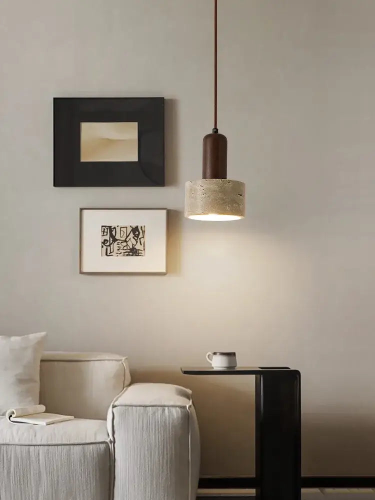 Minimalist brown and cream wind led pendant lamp dining room
