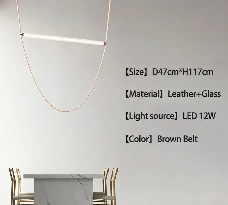 Minimalist brown leather hanging clothes drying rack bedroom decor