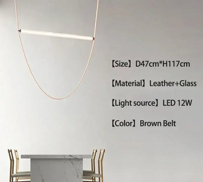 Minimalist brown leather hanging clothes drying rack bedroom decor