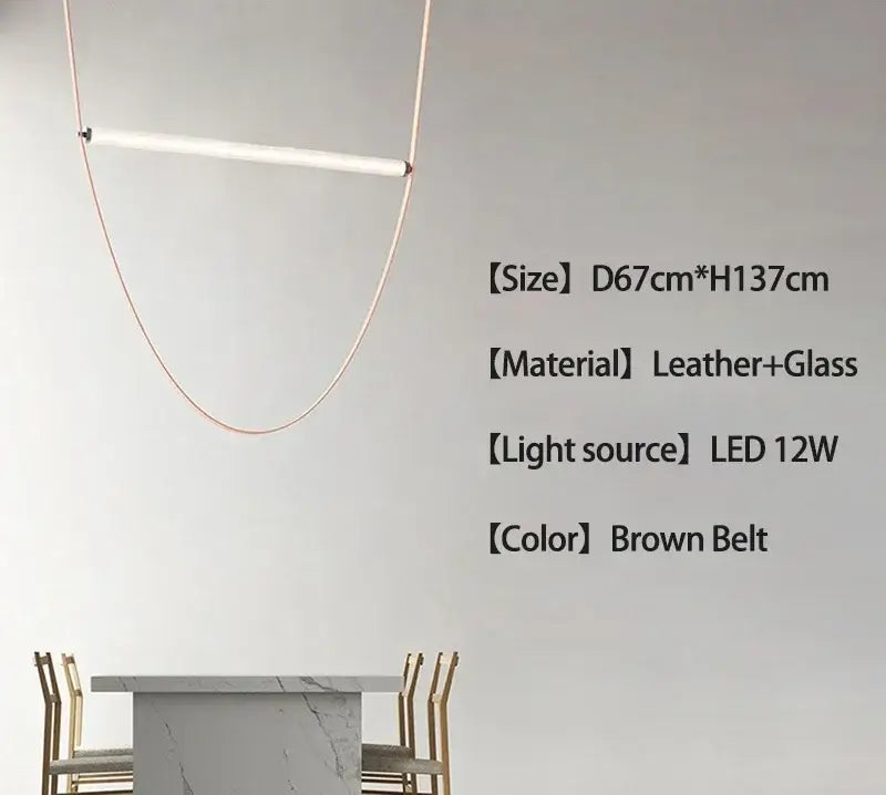 Minimalist brown leather hanging clothes drying rack bedroom decor