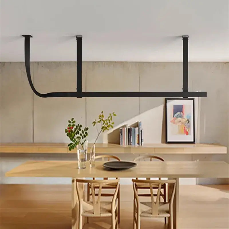 Minimalist brown leather hanging clothes drying rack bedroom decor