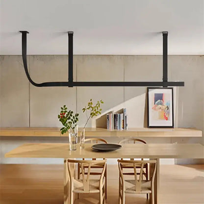 Minimalist brown leather hanging clothes drying rack bedroom decor
