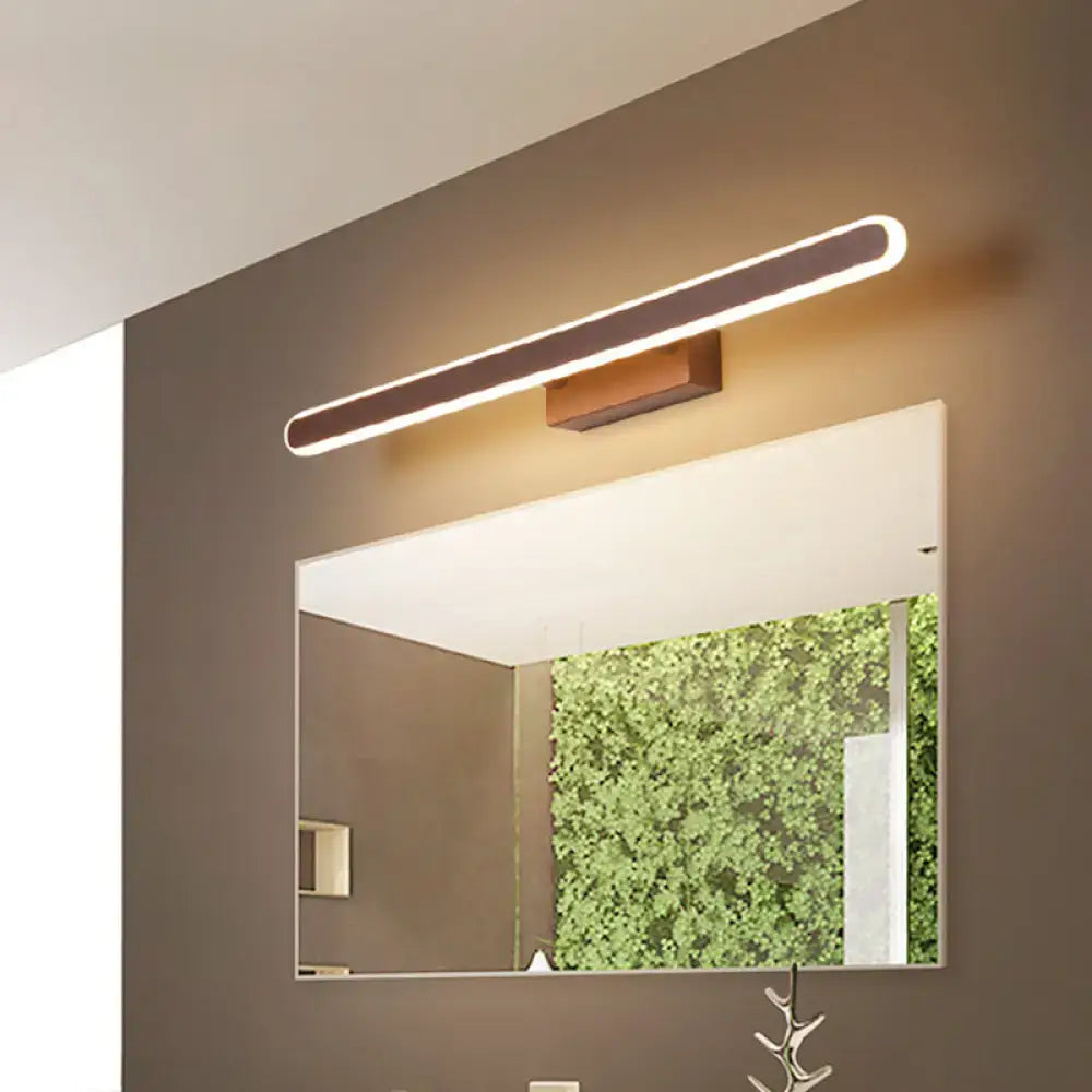 Minimalist brown led vanity wall light bathroom sconce