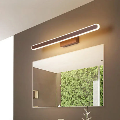 Minimalist brown led vanity wall light bathroom sconce