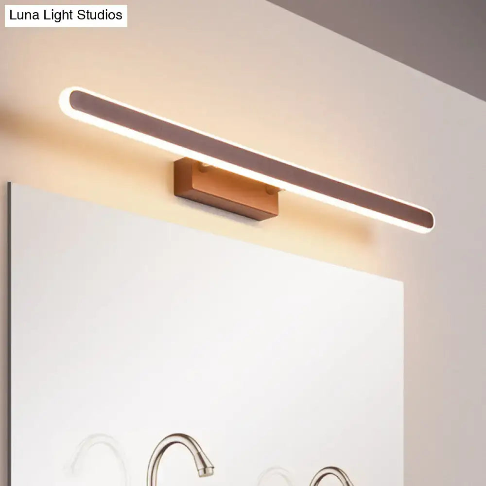Minimalist brown led vanity wall light bathroom sconce