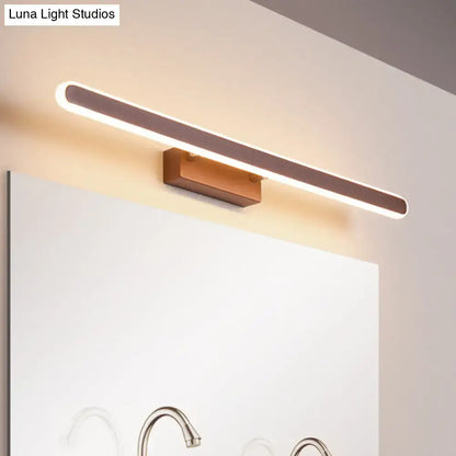 Minimalist brown led vanity wall light bathroom sconce