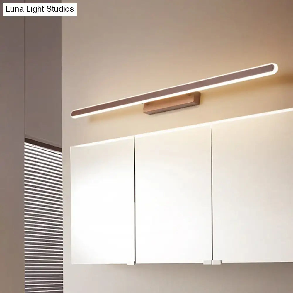 Minimalist brown led vanity wall light bathroom sconce