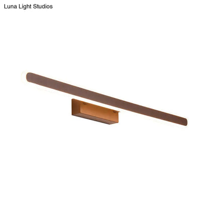 Minimalist brown led vanity wall light bathroom sconce