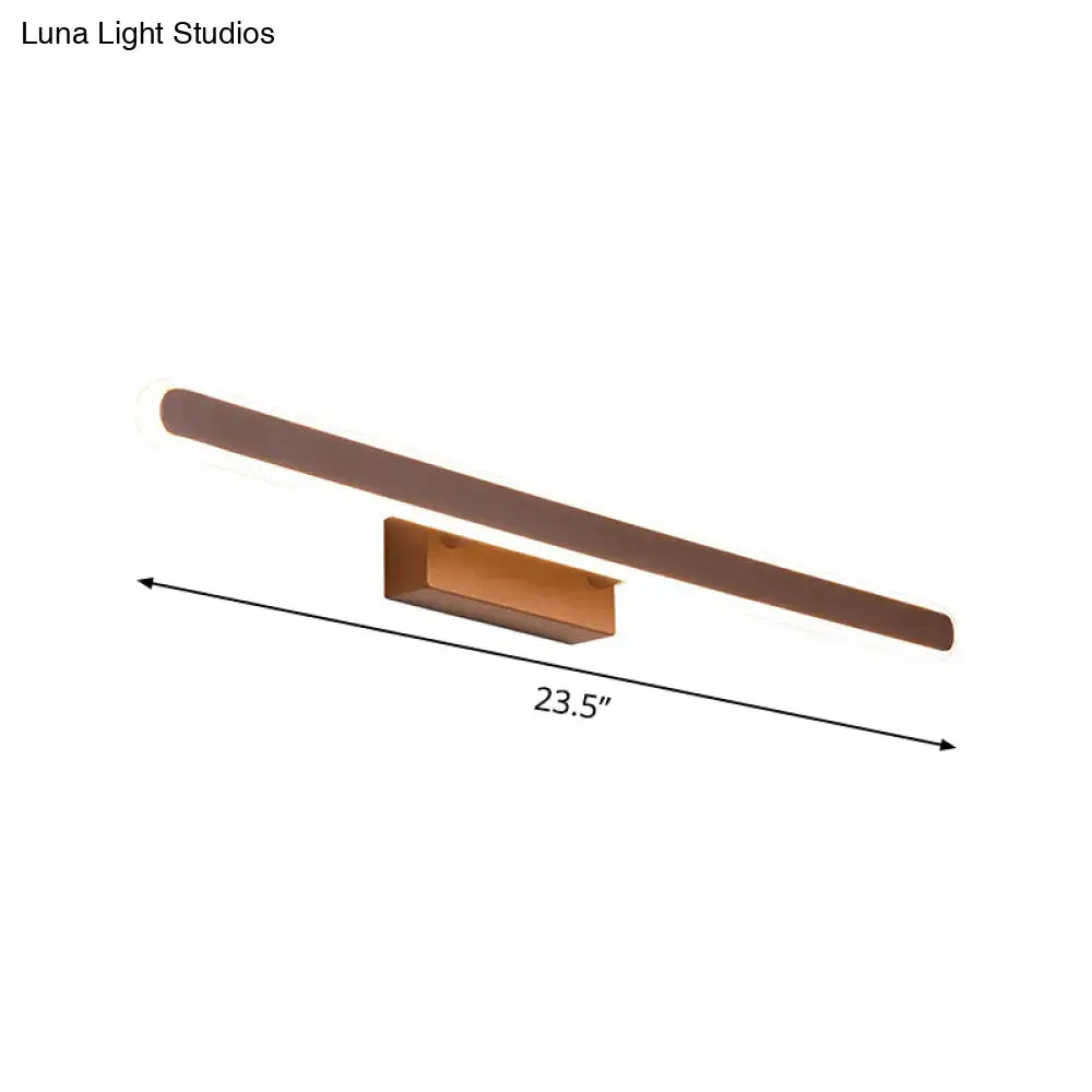 Minimalist brown led vanity wall light bathroom sconce