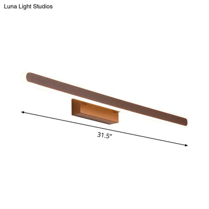 Minimalist brown led vanity wall light bathroom sconce