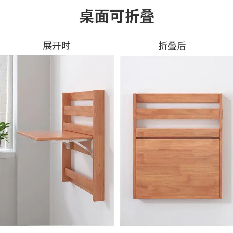 Minimalist brown wooden corner computer desk folding table bedroom