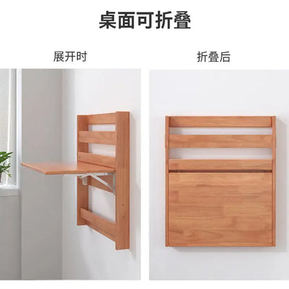 Minimalist brown wooden corner computer desk folding table bedroom