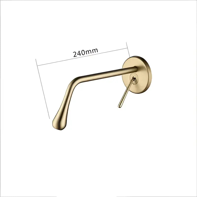 Minimalist brushed gold basin faucet bathroom wall mounted tap
