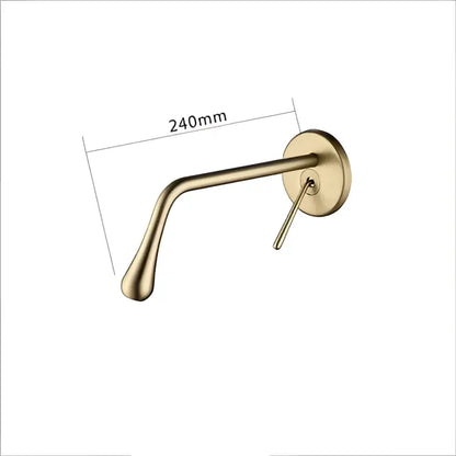 Minimalist brushed gold basin faucet bathroom wall mounted tap