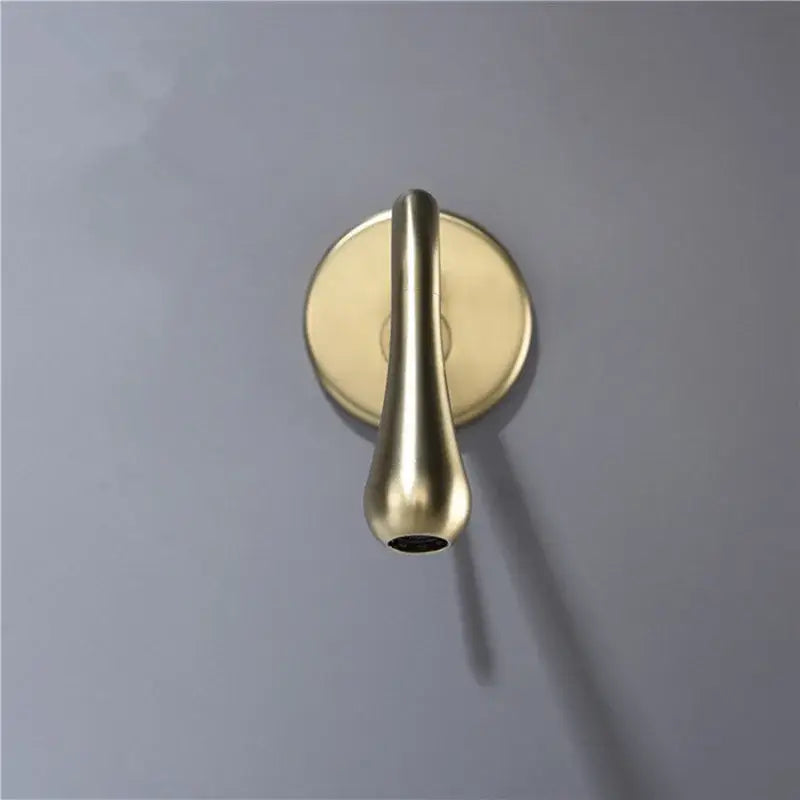 Minimalist brushed gold basin faucet bathroom wall mounted tap