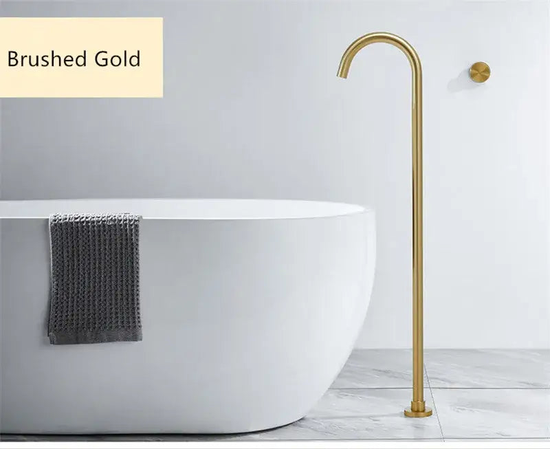 Minimalist brushed gold & black bathtub shower faucet bathroom spout