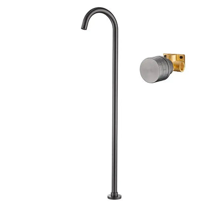 Minimalist brushed gold & black bathtub shower faucet bathroom spout