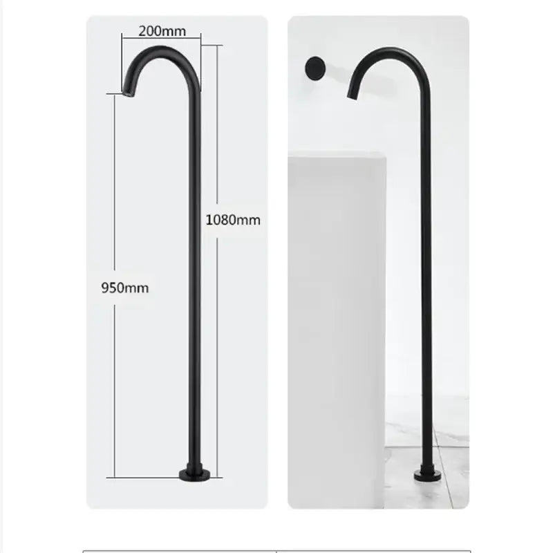 Minimalist brushed gold & black bathtub shower faucet bathroom spout