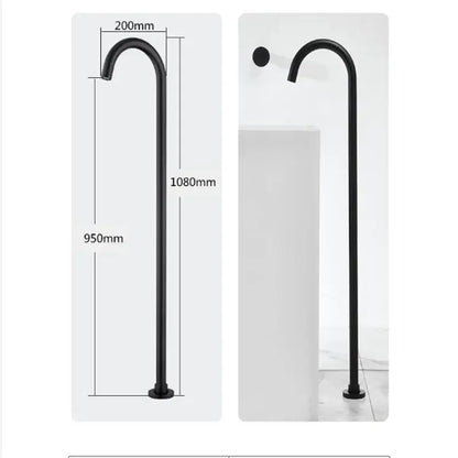 Minimalist brushed gold & black bathtub shower faucet bathroom spout