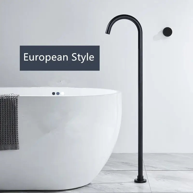 Minimalist brushed gold & black bathtub shower faucet bathroom spout