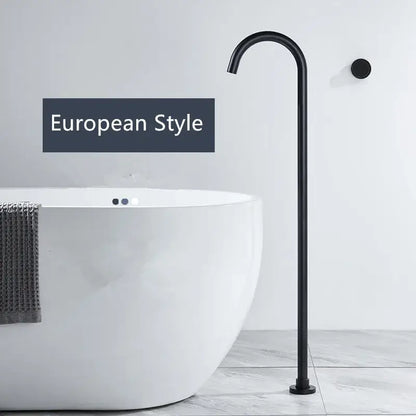Minimalist brushed gold & black bathtub shower faucet bathroom spout