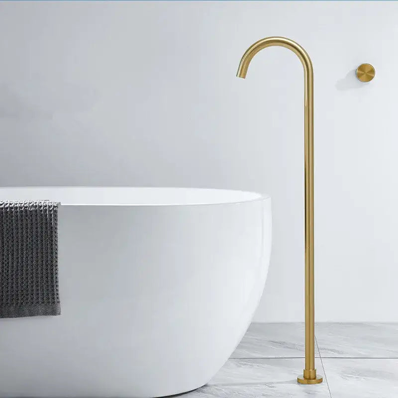 Minimalist brushed gold & black bathtub shower faucet bathroom spout