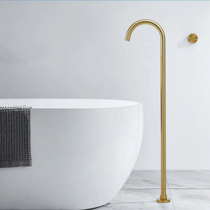 Minimalist brushed gold & black bathtub shower faucet bathroom spout