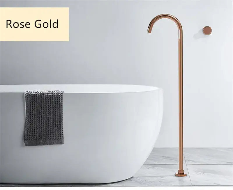Minimalist brushed gold & black bathtub shower faucet bathroom spout
