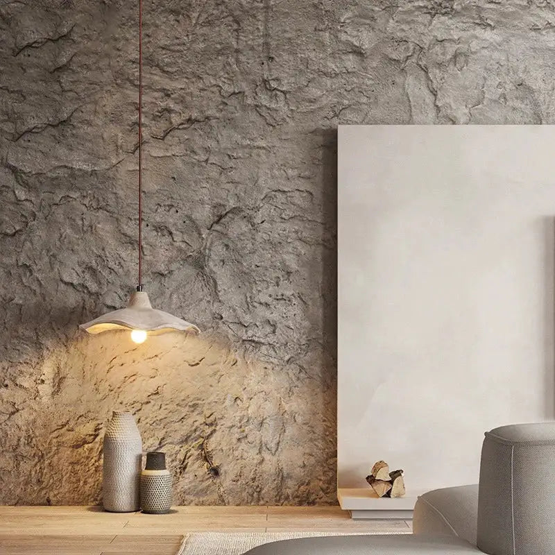 Minimalist ceramic petal pendant chandelier bedroom light