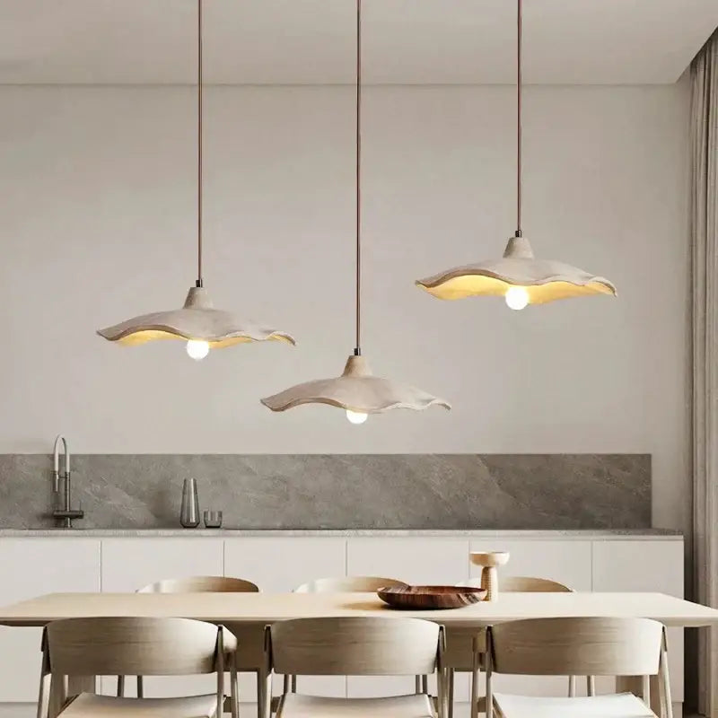 Minimalist ceramic petal pendant chandelier bedroom light