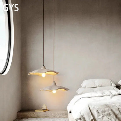 Minimalist ceramic petal pendant chandelier bedroom light