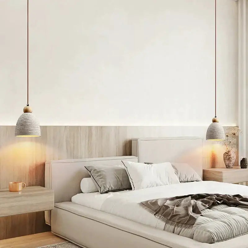 Minimalist ceramic petal pendant chandelier bedroom light