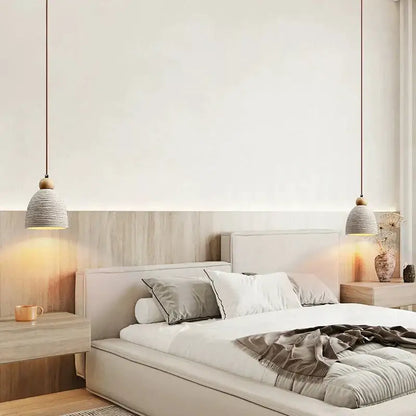 Minimalist ceramic petal pendant chandelier bedroom light