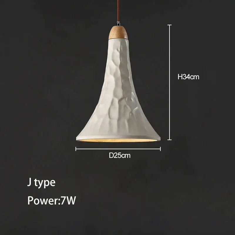 Minimalist ceramic petal pendant chandelier bedroom light