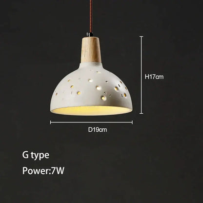 Minimalist ceramic petal pendant chandelier bedroom light