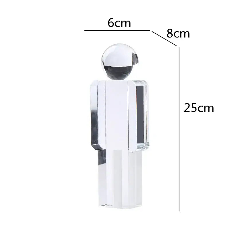 Minimalist chrome crystal man statue living room figurine