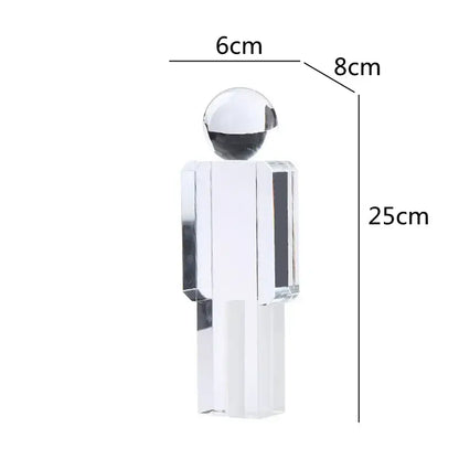 Minimalist chrome crystal man statue living room figurine