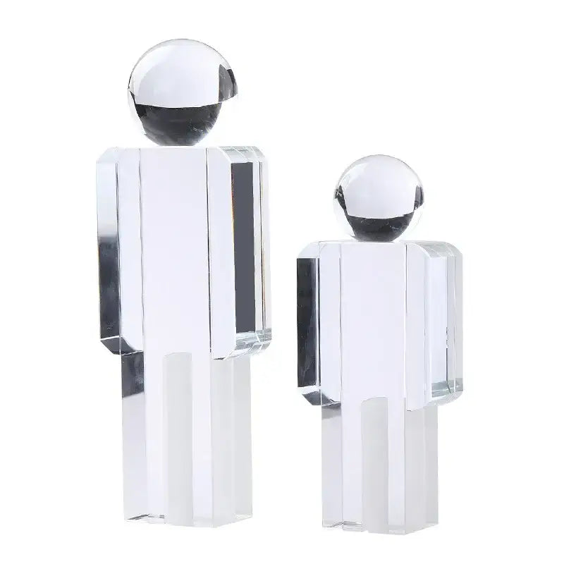 Minimalist chrome crystal man statue living room figurine